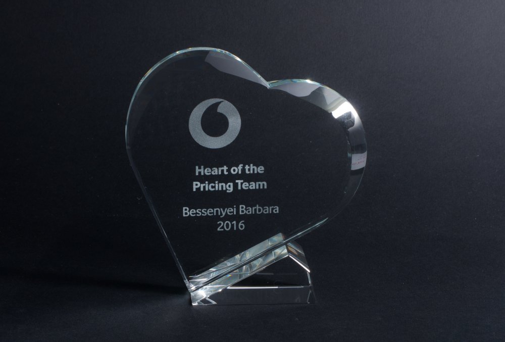 Kristály díj díszdobozban