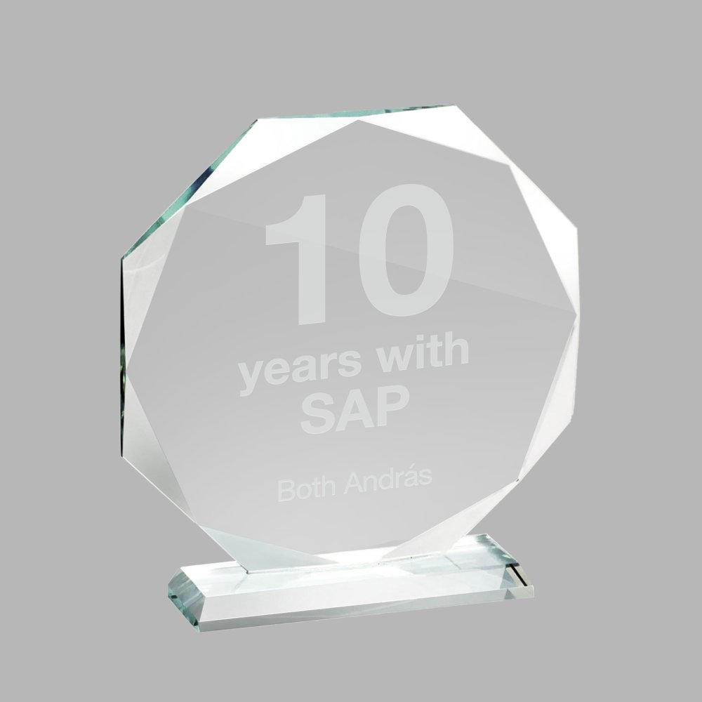 Kristály díj díszdobozzal