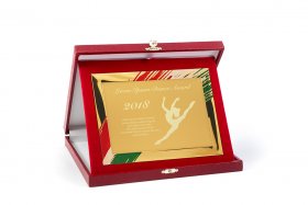 Piros bőr hatású plakett kombináció