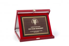 Piros bőr hatású plakett kombináció