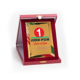 Piros bőr hatású plakett kombináció