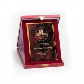             Piros bőr hatású plakett kombináció
        