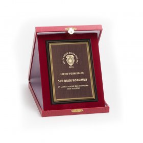 Piros bőr hatású plakett kombináció