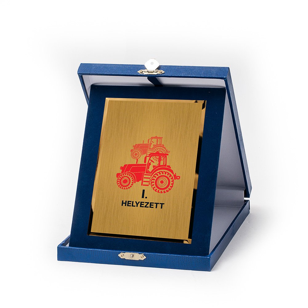 Kék bőr hatású plakett kombináció