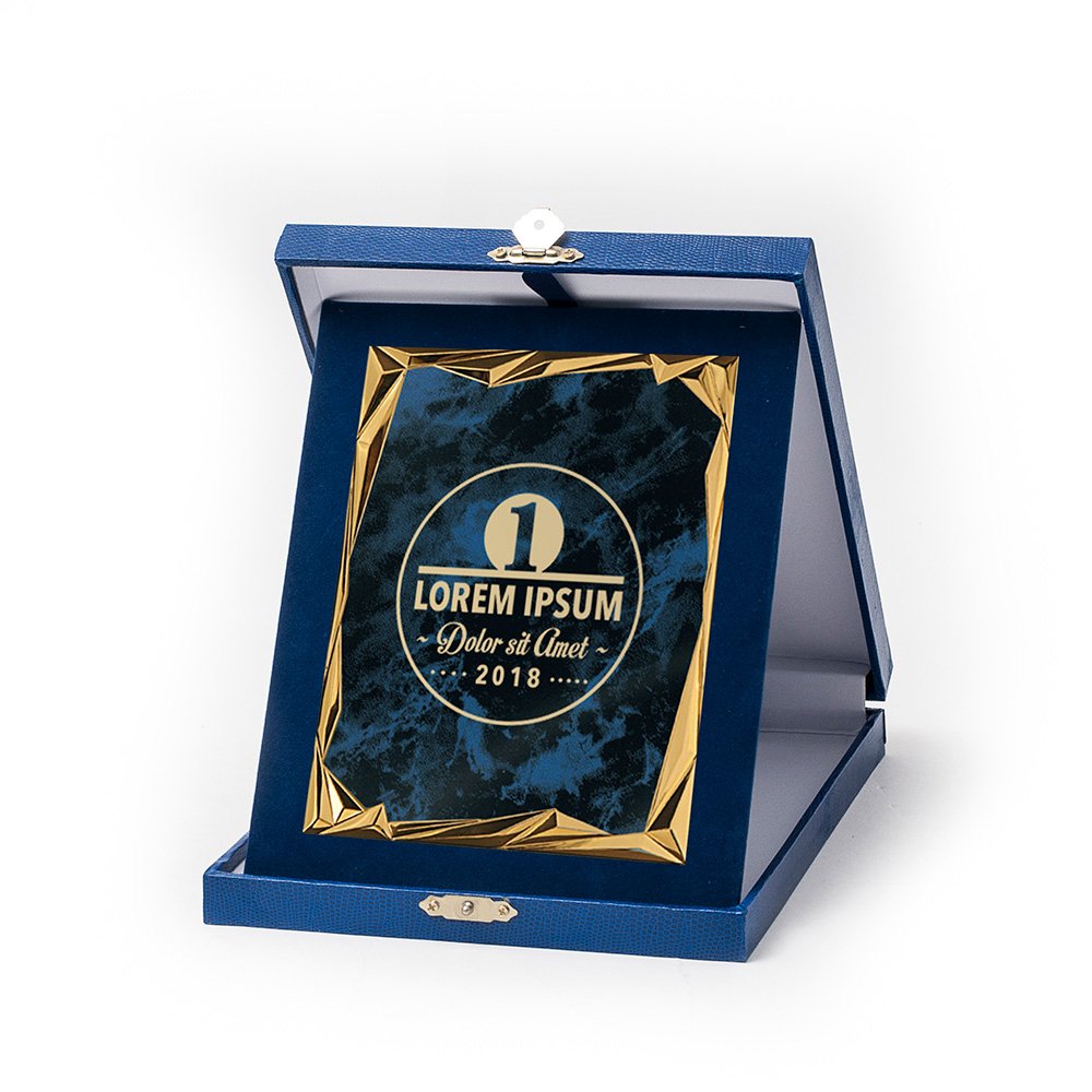 Kék bőr hatású plakett kombináció