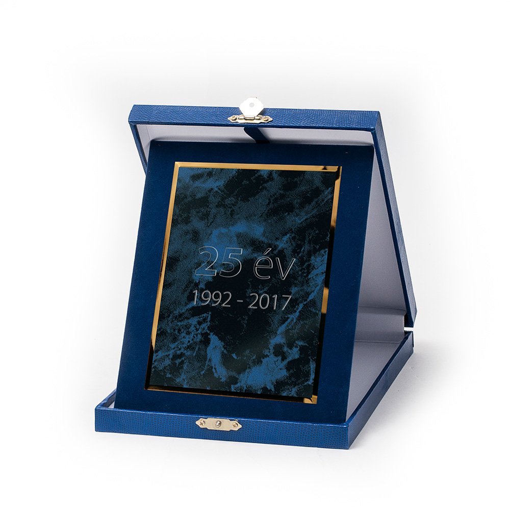 Kék bőr hatású plakett kombináció