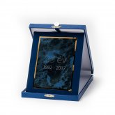             Kék bőr hatású plakett kombináció
        