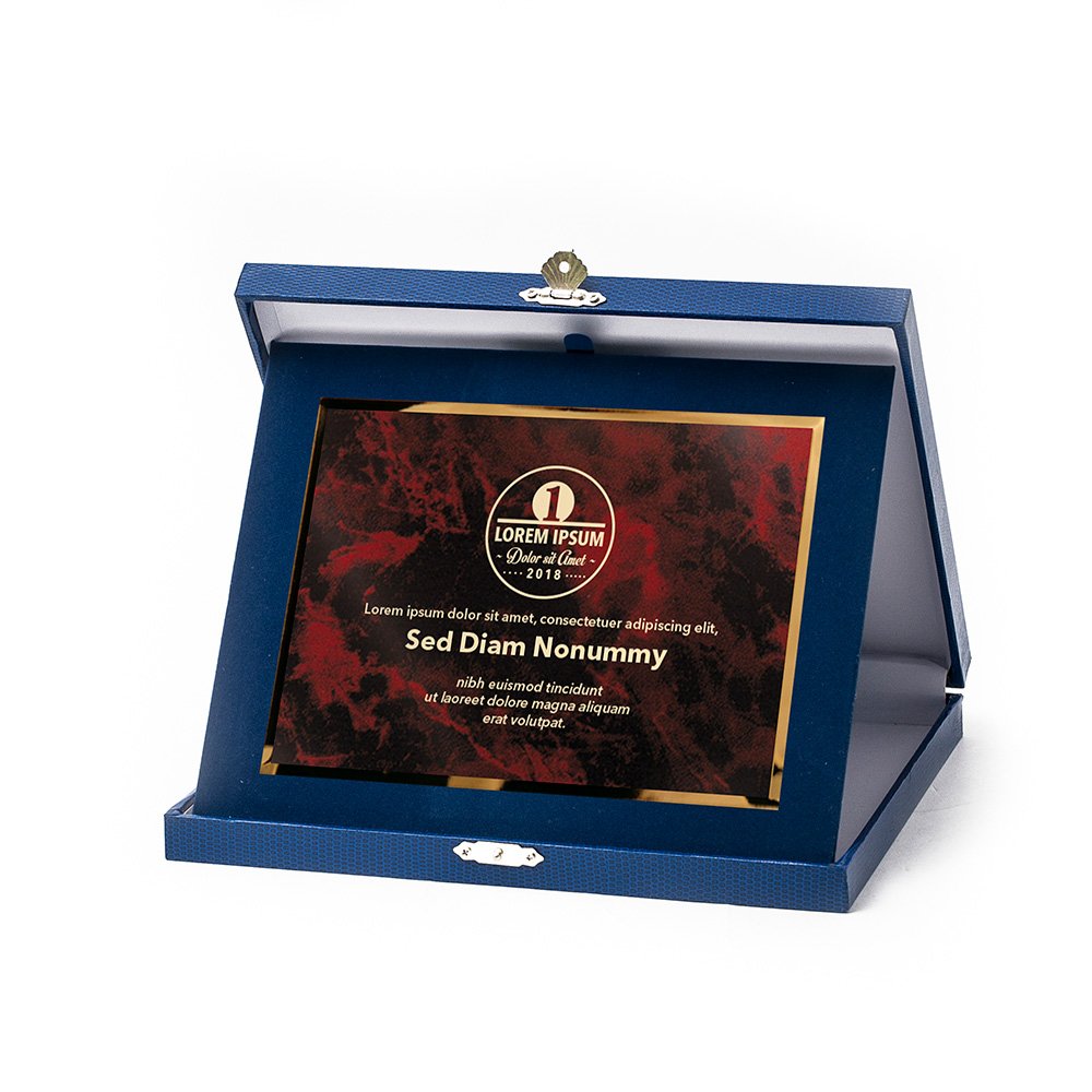 Kék bőr hatású plakett kombináció