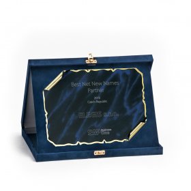 Kék plüss plakett kombináció