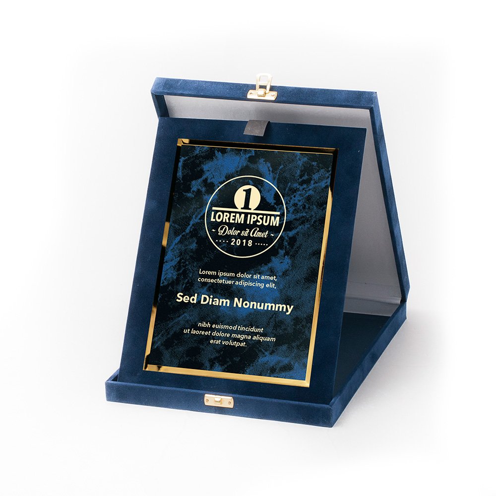 Kék plüss plakett kombináció