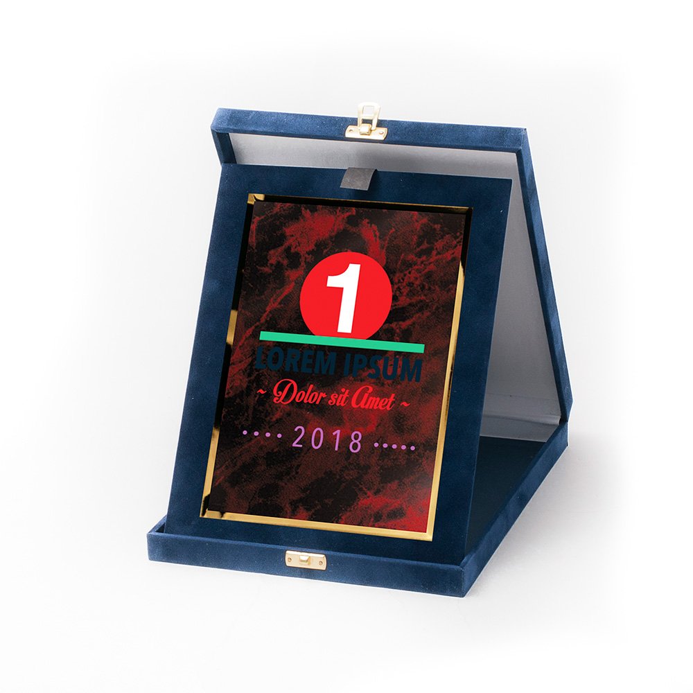 Kék plüss plakett kombináció