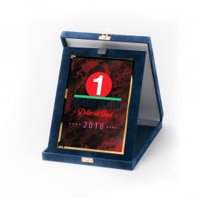 Kék plüss plakett kombináció