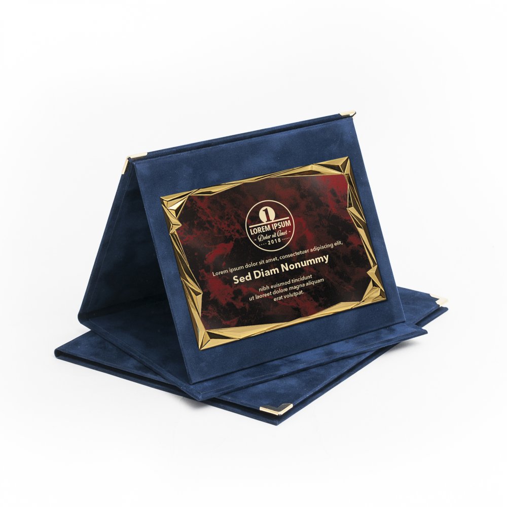 Kék plüss plakett kombináció