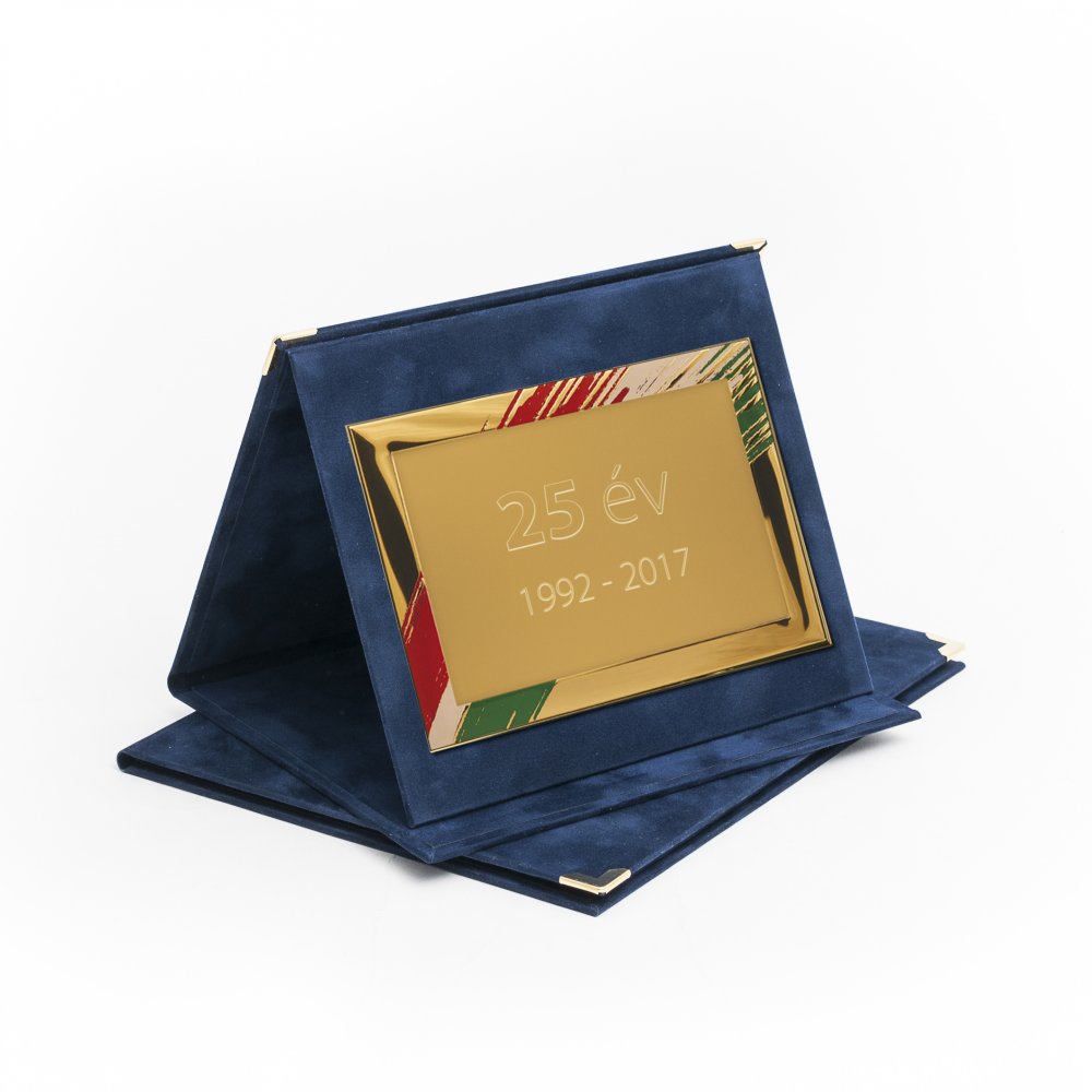 Kék plüss plakett kombináció