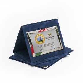 Kék plüss plakett kombináció