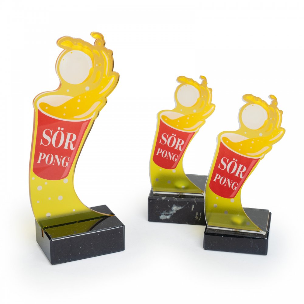 Sörpong akril díj