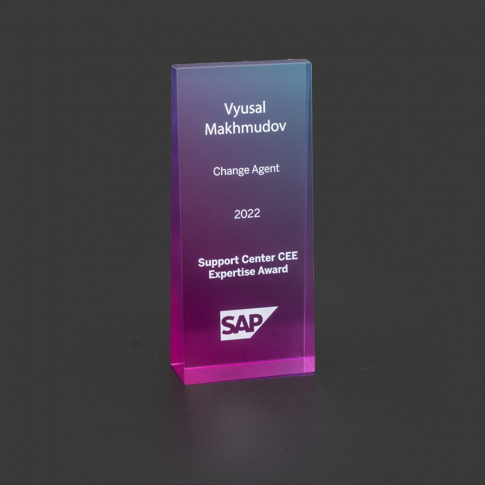 Kristály díj díszdobozzal