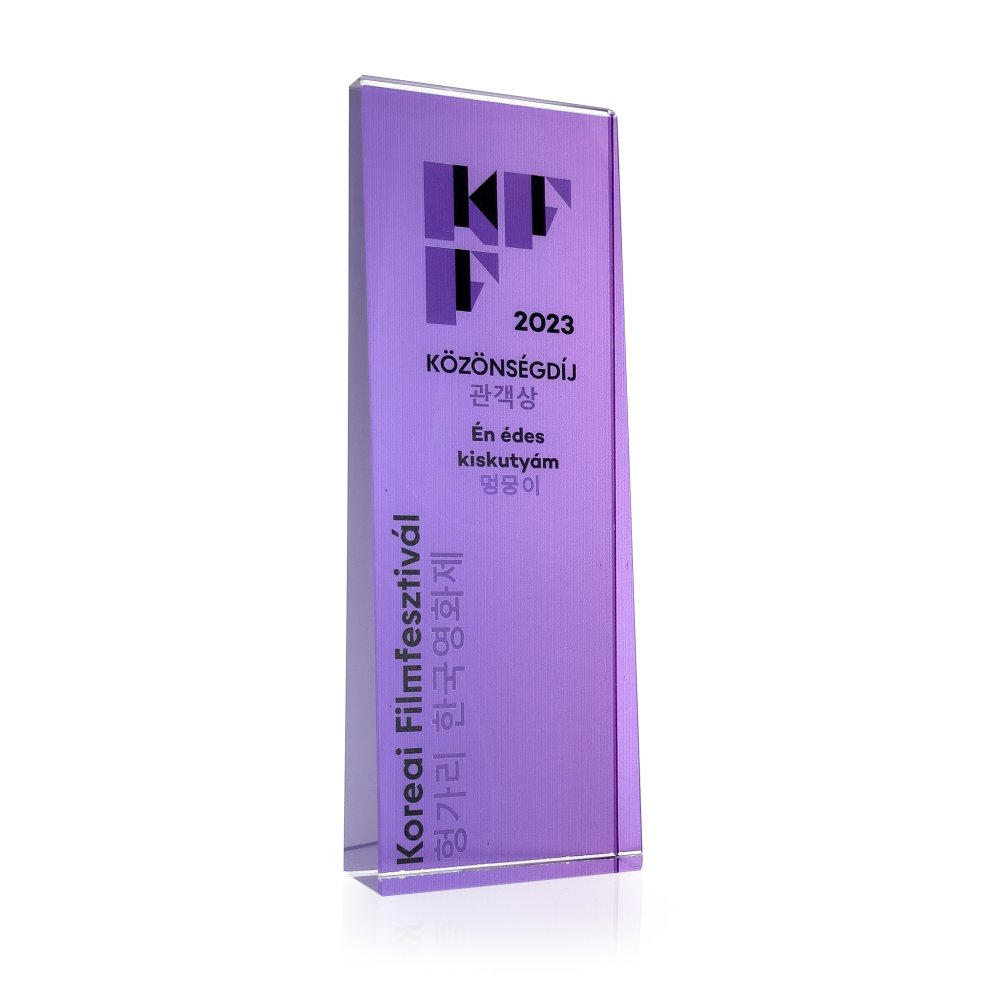 Kristály díj díszdobozzal