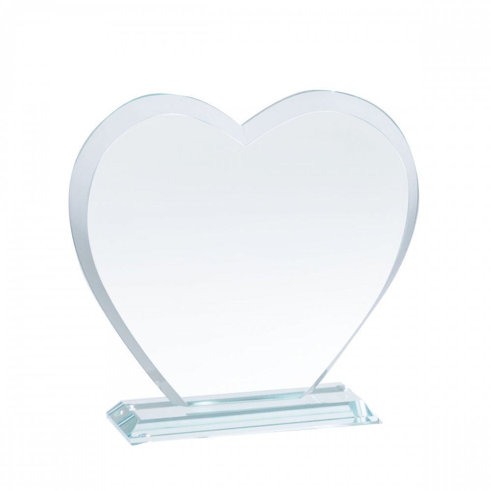 Szív üveg díj díszdobozban