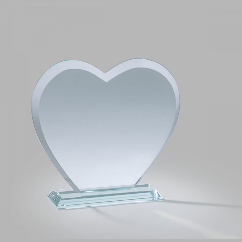 Szív üveg díj díszdobozban