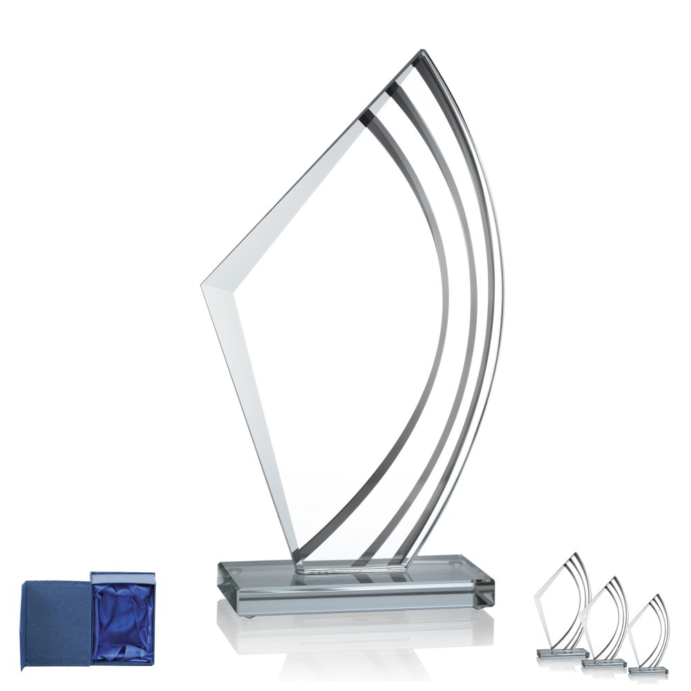 Üveg díj díszdobozzal