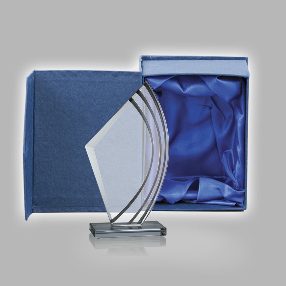 Üveg díj díszdobozzal